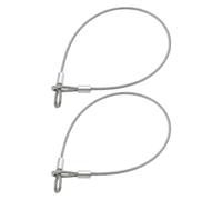 OTOTEC 2 Piezas Cable de Acero Inoxidable con Extremos de Doble Bucle Longitud de 50 Cm Diámetro de 4 Mm Resistencia A La Rotura de 1684 N Carga Normal de 168 Kg para Viajes Al Aire Libre para Colgar