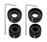 OTOTEC 2 pomos de control concéntricos dobles de aluminio para guitarra, botón apilado, tono de volumen, repuesto para guitarra eléctrica o bajo, color negro