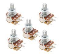 OTOTEC 5 Piezas WH148 B10K Interruptor de Potenciómetro de Velocidad Ajustable Eje de 5 Pines Longitud de 15 Mm Accesorio de Arandela de Tuerca Adecuado para PCB Eje Estriado de 6 Mm