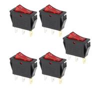 OTOTEC 5 Uds Interruptor de Encendido/apagado de 3 Pines para Refrigerador de Camping 12V 20A 220V Interruptor de Palanca para Interruptor de Electrodomésticos Pequeños Rojo 31x13,6mm