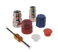 OTOTEC Adaptador de Conversión de Reequipamiento de Lado Alto Y Bajo de R-12 A R-134a Kit de Montaje de Tapas de Válvulas Sea de 1/4 con Herramienta de Extracción de Núcleo de Válvula