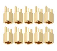 OTOTEC Paquete de 10 conectores coaxiales hembra de 50 ohmios de latón a presión para GPS SDR, cables de antena compatibles con MCX