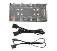 OTOTEC Ventilador con Cubierta Hub 12V 4 Pines PWM+RGB 2 en 1 Controlador 110,2x53,3x15,1mm con Caja de Alimentación SATA Cable de Extensión Alimentación Ventilador La Placa Base