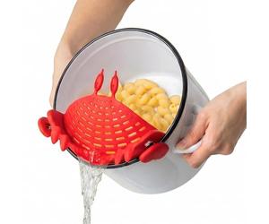 OTOTO - Colador de fideos para utensilios de cocina, utensilios para el hogar, utensilios de cocina, colador de alimentos, colador de espaguetis, utensilios de cocina divertidos (cangrejo)