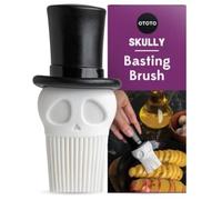 OTOTO Skully Cepillo para untar - Cepillo de silicona para repostería, cepillo de cocina, regalos espeluznantes, accesorios de cocina de calavera, cepillo para untar alimentos para cocinar - regalo de