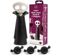 OTOTO Spookelier - Bomba de ahorro de vino y 3 tapones de vino, tapones para botellas de vino, tapones de vino al vacío, accesorios góticos espeluznantes, cocina gótica de Halloween, accesorios