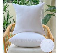 OTPIPCS Juego de 2 cojines cuadrados de 45 x 45 pulgadas para exteriores, impermeables, para sofá, porche, exterior, muebles de patio, cojines decorativos, tamaño mediano, blanco, relleno de cojín