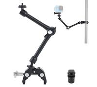 OTraki 11 Pulgadas Brazo mágico Ajustable con Super Clamp,Pinza Cangrejo Grande Clip,Cold Shoe, Rosca 1/4",Brazo Articulado Roscado,Adaptador Teléfono/Cámara Acción para Trípode de Mesa Barras Gimbal