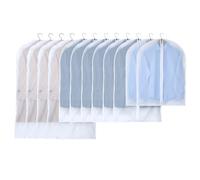OTraki 12 fundas de ropa PEVA con cremallera, lavables a máquina, a prueba de polillas, tres modelos 60 x 80/60 x 100/60 x 120 cm para traje, abrigo, vestidos, vestidos de noche, protección