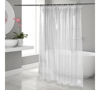 OTraki 183 X 183 CM Cortina de Ducha Antimoho, 0,175 MM Cortina de Ducha Transparente PEVA Lavable Cortinas de Baño con 3 Imanes +12 Ganchos, Impermeable Antibacteriano Secado Rápido, para Bañera