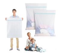 OTraki 2 bolsas de lavado de malla fina de 60 x 80 cm, reutilizables, de poliéster, con cremallera, resistentes a desgarros, robustas, para mantas de forro polar, ropa de cama, cortinas y mantas