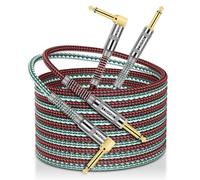 OTraki 2 Cable Guitarra Electrica 4m/10ft, Cable Audio Jack 6.35mm 1/4 Cables Jack Guitarra Trenzado Cables Estéreo para Instrumento, Amplificador, Bajo, Teclados