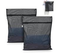 OTraki 2 Piezas Bolsa de Lavadora Malla 50x60cm Bolsas para Lavadora con Cremallera Metálica, Red de Lavado para Ropa Delicada, Sujetador, Viaje, Blusa, Calcetines, Ropa Interior, Abrigo (Negro)