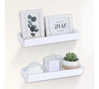 OTraki 2 Piezas Estantes de Pared de Acrílico Estanterías Flotantes para Blancas, 31cm Baldas Pared Sin Agujeros para Cocina Salón Baño Decoración del Hogar
