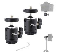 OTraki 2 Piezas Mini Cabezal de Bola Giratorio 360 Grados Cabezal de Bola para Trípode con Adaptador de Montaje de Zapata de 1/4'', Mini Ball Head para Cámara DSLR Monitor Micrófono Luz LED Monopié