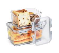 OTraki 2Pcs Tuppers Grandes Herméticos con Tapa, 10L+5.5L Fiambreras de PET Alimentario Transparentes Tarteras Grandes Recipientes Tuppers Herméticos de PET Alimentario para Guardar y Preparar Comida