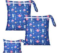 OTraki 3 bolsas húmedas y secas impermeables con cremallera y asa, bolsas húmedas reutilizables para viajes, gimnasio, playa, piscina, traje de baño, lavadora, 12.6 x 15.7 pulgadas y 10.2 x 7.9