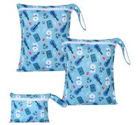 OTraki 3 bolsas para pañales para guardería, impermeables, reutilizables, lavables, organizadoras, con asa, para gimnasio, natación, camping