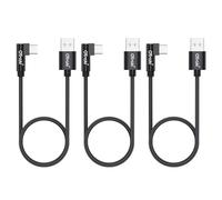 OTraki 3 Piezas Cable USB A Tipo C 90 Grados 0.2m, Cable De Carga Corto Sincronización Nylon Carga Cable USB C, Datos Acodado Para Iphone 17 16 15 Pro Max Air Galaxy A16 A56 Pixel Airpods Portátil