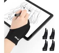 OTraki 4 guantes de dibujo con palma reforzada, antiincrustante, para tableta gráfica, tableta, lápiz y pantalla (S 7 x 18,3 cm)