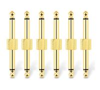 OTraki 6Set Conectores para Pedales De Guitarra, Acoplador De Pedales De Efectos De 1/4" Conector De Guitarra Con Baño De Oro Conector Recto Macho a Macho 6.35mm Para Pedaleras De Guitarra Eléctrica