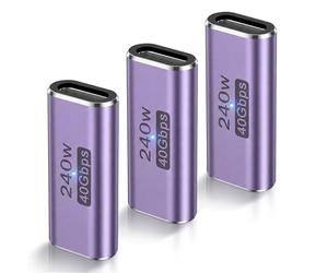 OTraki Adaptador USB C Hembra a Hembra 40Gbps, 3 Piezas 240W USB C Acoplador Admite Transmisión de Video de 8K a 60Hz, USB 4.0 Tipo-C Convertidor para MacBook, para iPad, para iPhone, para Galaxy