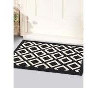 OTraki Alfombra Entrada Casa 90 x 60 cm Lavable y Antideslizante | Felpudo Exterior Lluvia Antisuceidad Absorbente, duradero para Hogar, Oficina y Jardín, colore Negro