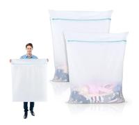 OTraki Bolsa de Lavanderia Grande, 2 PCS Bolsa de Lavadora Malla 90 x 110cm Bolsa Lavandería con Cremallera Saco para Colada y Organizador de Ropa para Suéter, Abrigo Cortinas y Colchas