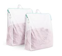 OTraki Bolsa de Malla para Lavadora 30x40cm 2 PCS Blanco Bolsa Lavandería Reutilizable con Asas y Cremalleras Bolsa Ropa Sucia Bolsa para la Colada para Ropa Delicada, Ropa Interior y Calcetines