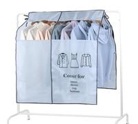 OTraki Bolsas de ropa a prueba de polvo, 90 x 110 cm, antipolvo, gran protección para ropa, con ventana transparente, protección contra el polvo, bolsa de almacenamiento con cinta mágica para traje