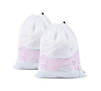 OTraki Bolsas Para Lavadora con Cordón, 2 Piezas 50x60CM Bolsas para la colada Bolsas Lavadora Ropa Delicada para Organizador Lavandería para Colegio, Dormitorio, Apartamento (Blanco)