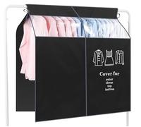 OTraki Bolsas Para Ropa Herméticas,90×110cm Funda Antipolvo para Ropa Funda Grande con Ventana Transparente Bolsa de Almacenamiento Antipolvo con Cinta Adhesiva para Trajes Abrigos Y Camisetas(Negro)