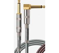 OTraki Cable de guitarra con cable de 6,3 mm, 3 m, trenzado verde, cable de guitarra con conector en ángulo y 1 conector estándar para guitarra eléctrica, bajo, teclado (1 unidad)