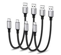 OTraki Cable USB C 20cm, [4 Pack USB2.0], mini Cable Cargador Tipo del Coche, Nylon Braided USB C Cable para iPhone 17 16, para Samsung S25, para Google 10, para Switch 2, para Xiaomi Redmi