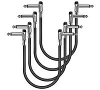 OTraki Cables Jack para Pedales Guitarra 4 Pack 30cm Guitarra Cable Patch Silencioso 6.35 mm Cable Pedalera Patch Instrumento Patch Alambre para Guitarra/Bajo Pedales de Efectos