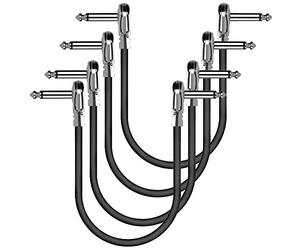 OTraki Cables Jack para Pedales Guitarra 4 Pack 30cm Guitarra Cable Patch Silencioso 6.35 mm Cable Pedalera Patch Instrumento Patch Alambre para Guitarra/Bajo Pedales de Efectos