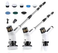 OTraki Cepillo de limpieza eléctrico, limpiador de juntas eléctrico con 7 cabezales de cepillo intercambiables, cepillo de limpieza eléctrica IPX7 impermeable con mando a distancia para baño, cocina