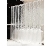 OTraki Cortina Baño Pesado 240 x 200 cm, Impermeable Antimoho EVA Cortina de Ducha Larga Sin PVC, Cortina Bañera 3D Efecto Semi-Transparente Lavable