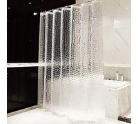 OTraki Cortina Ducha Translúcido Antimoho 200cm x 200 cm, EVA Impermeable Cortina Baño Pesado 200 Ancho 200 Altura Cortina Bañera con 13 Ganchos