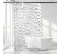 OTraki Cortina de Ducha EVA Transparente 120x180cm patrón 3D Cortinas de Baño Impermeable Cortina Ducha Antimoho con 2 Pesas de Plomo Lavable decoración Funcional para baño doméstico