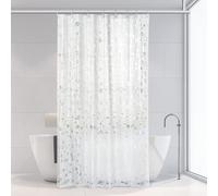 OTraki Cortina de Ducha para baño, 120 x 200 cm, EVA, Transparente, Resistente al Moho, Impermeable, con Dobladillo Pesado, Cortinas de baño con Ojales