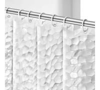 OTraki Cortina de Ducha Transparente, 182,8 x 198,1 cm, Resistente, extralarga, diseño de Cubo de Agua 3D, Impermeable, con 12 Ojales y Ganchos, 182 x 200 cm