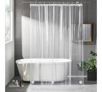 OTraki Cortina de Ducha Transparente, Espesor 0,08 mm, 183x183 cm, con 3 Imanes + 12 Ganchos, Cortina de Ducha de Plástico PEVA, Cortina de Baño Antimoho Impermeable para Baño
