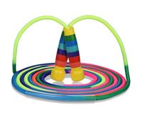 OTraki Cuerda de saltar para niños de 2,5 m, con manguera de goma transparente y mango de madera, arco iris, cuerda de saltar para niños y niñas, 4, 5, 6, 7, 8, 9, 10 años, ejercicio de salto