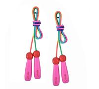 OTraki Cuerda Saltar Niños 2 Pack Comba Niños de 2M Ajustable con Mango de Madera y Vistoso Cuerda de Algodón Skipping Rope Kids para Rodas Las Edades Jump Ropes para Actividad al Aire Libre Rosa