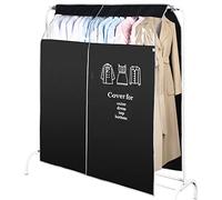 OTraki Fundas Ropa Armario, 120×150cm Fundas Ropa Largas Transparentes Para Ropa Funda Traje Antihumedad Cubierta de Polvo de Ropa para Americanas De Trajes Vestidos Abrigos Camisas, Negro
