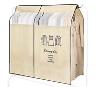 OTraki Fundas Ropa Armario, 120×150cm Fundas Ropa Largas Transparentes Para Ropa Funda Traje Antihumedad Cubierta de Polvo de Ropa para Americanas De Trajes Vestidos Abrigos Camisas, Beige