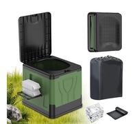 OTraki Inodoro Portátil para Camping, WC Portatil Camping con Coagulante Baño Seco con Portapañuelos Capacidad de Carga hasta 150kg para Furgonetas, Exterior, Tiendas De Campaña