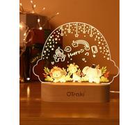 OTraki Lampara Nocturna Lampara Nocturna Bebe, Luces Nocturnas para Niños DIY Acrílico Lamparas de Mesita de Noche Niños Originales Regalo Cumpleaños Regalos para Niñas Niño