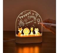 OTraki Luz Nocturna Infantil, Lamparas De Mesita De Noche Personalizada USB Animales Luz Bebe Nocturna DIY Acrílico Lamparas de Mesita de Noche Niños Originales Regalos Para Bebes